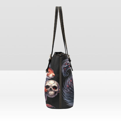 Custom Tote Hand Shoulder Bag 12 X 15 Gothic Squirrel with Skull Acorn Halloween Terrifictrend