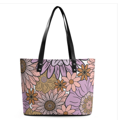 Custom Tote Hand Shoulder Bag 12 X 15 Spring Bohemian Boho Purple Floral NEW Terrifictrend
