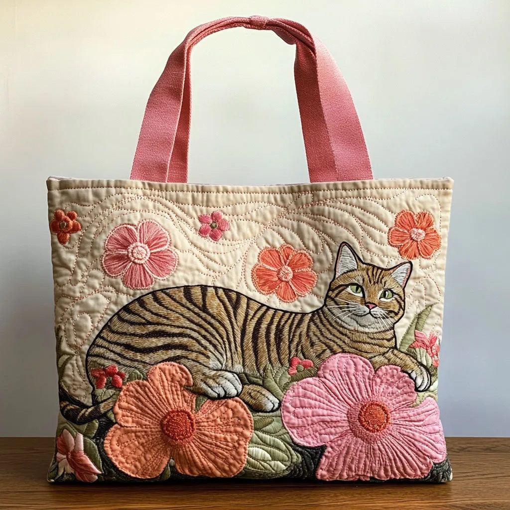 Creative, High-Capacity Tote Bag With Digital Print And Quilted Embroidery Cj