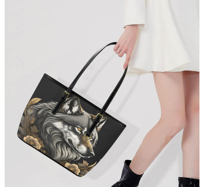 Custom Tote Hand Shoulder Bag 12 X 15 Gothic Victorian Wolf Grey Gold Black NEW Terrifictrend