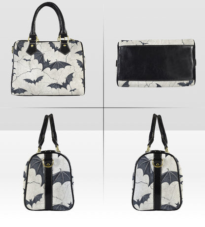 Gray Black Flying Bats Fun Halloween Holiday SATCHEL or Cross Body Bag 10" x 8" Unbranded