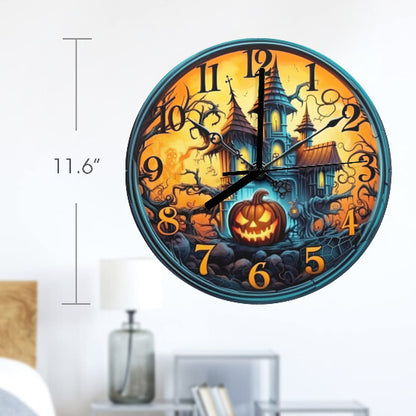 Halloween Spooky Haunted House Fun 12" Wall Clock Battery Operated NEW Temptations by Tara