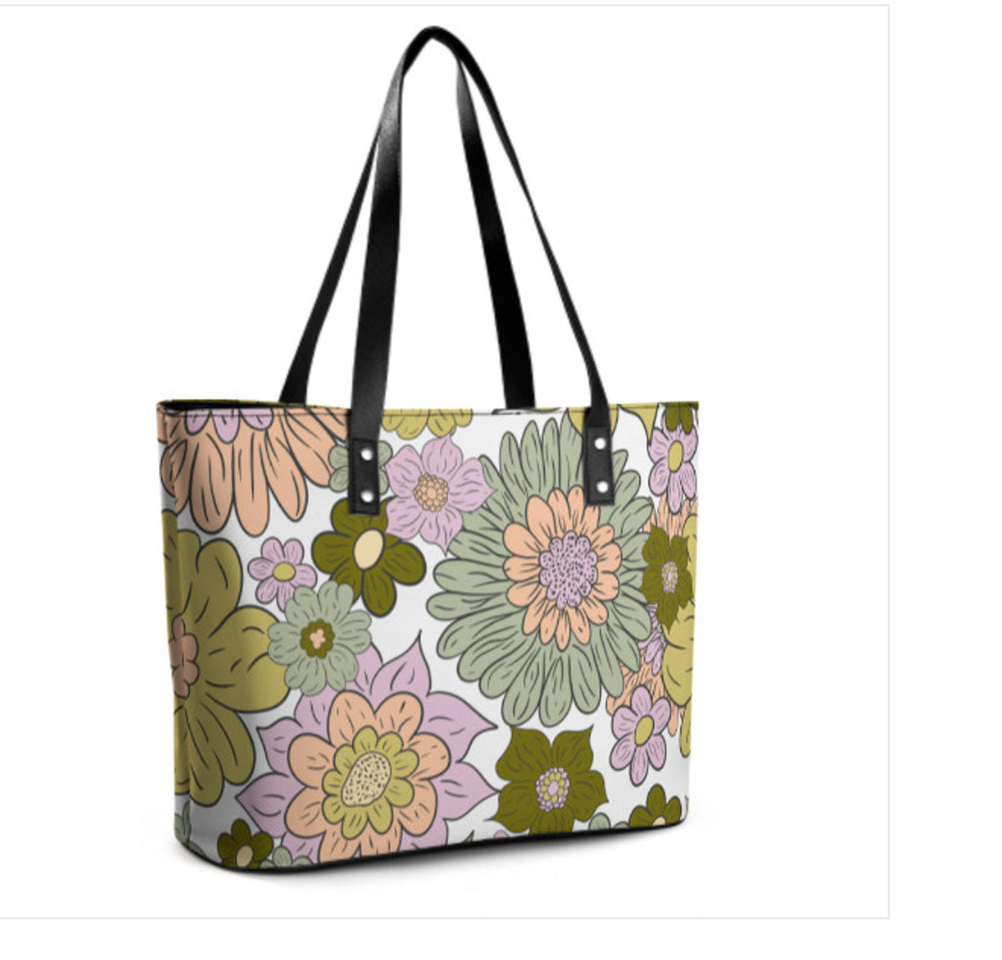 Custom Tote Hand Shoulder Bag 12 X 15 Spring Bohemian Green Multi Floral NEW Terrifictrend