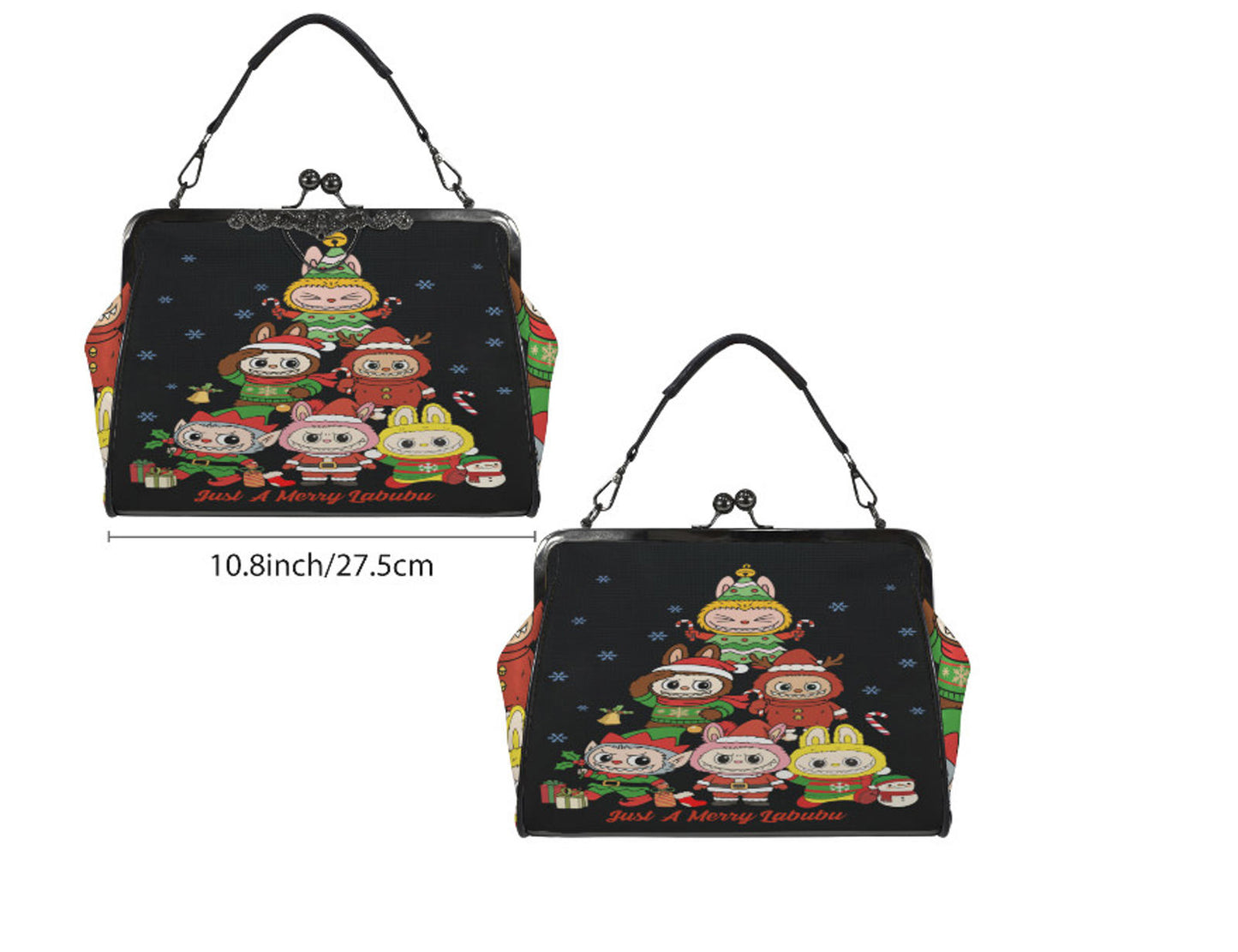 LaBubu La Bubu Monster Tree  Christmas Holiday  Shoulder Cross Body Bag Satchel Kisslock