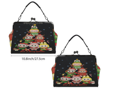LaBubu La Bubu Monster Tree  Christmas Holiday  Shoulder Cross Body Bag Satchel Kisslock