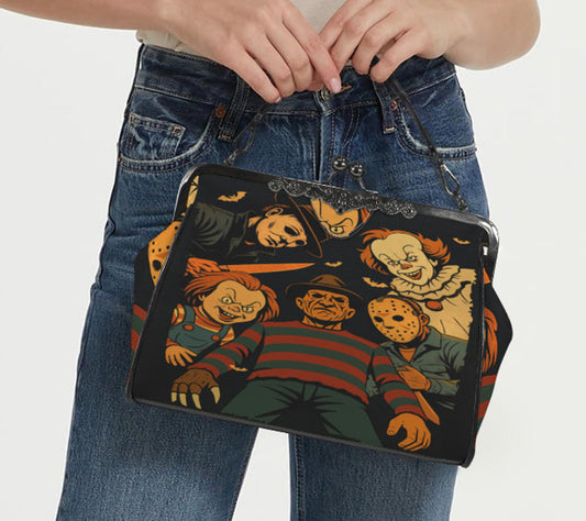 Horror Movie Characters It Chucky Freddy Shoulder Cross Body Bag Satchel NEW Kisslock