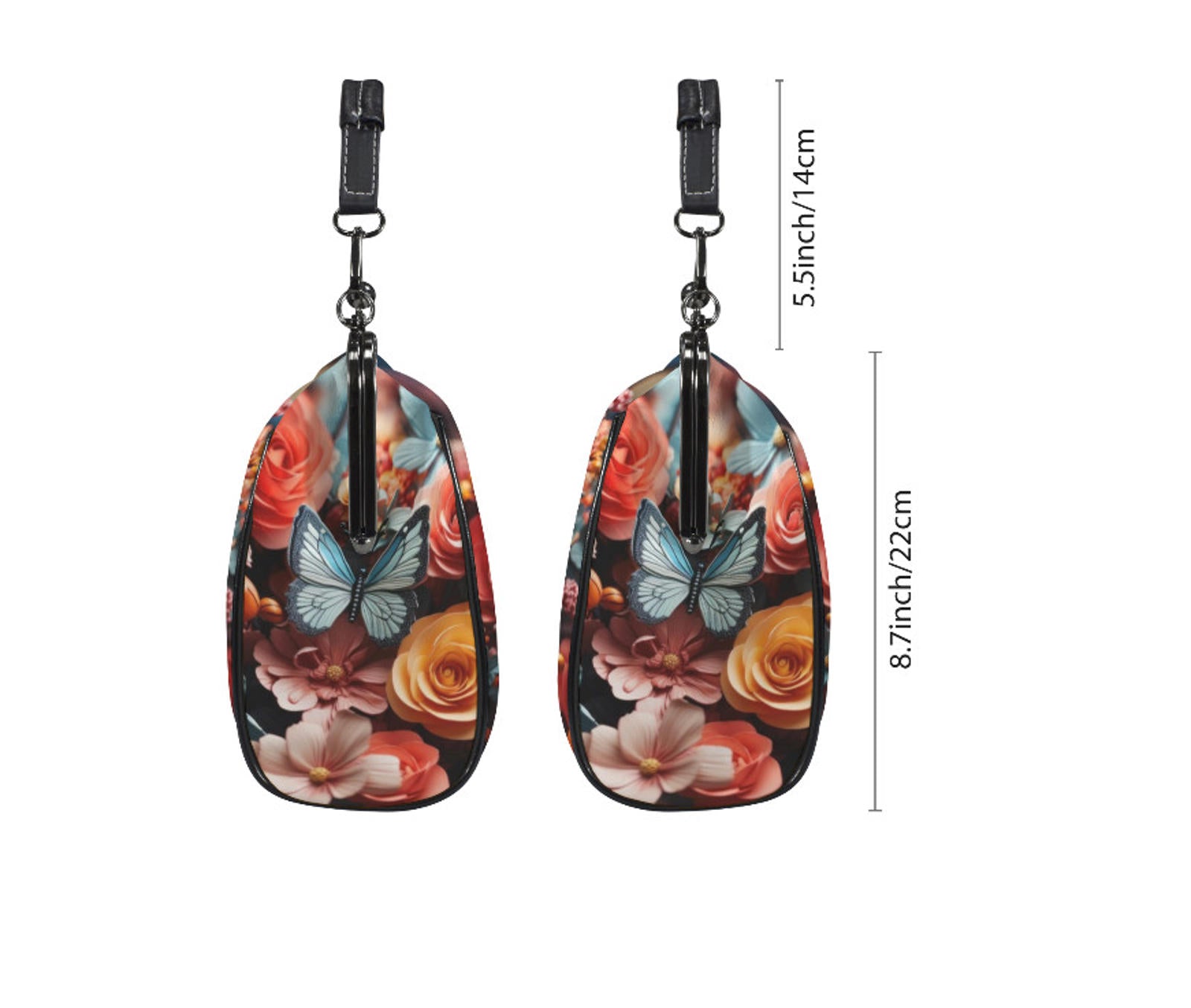 Spring Flowers Butterfly Art Design Shoulder Cross Body Bag Satchel Mother's Day Kisslock