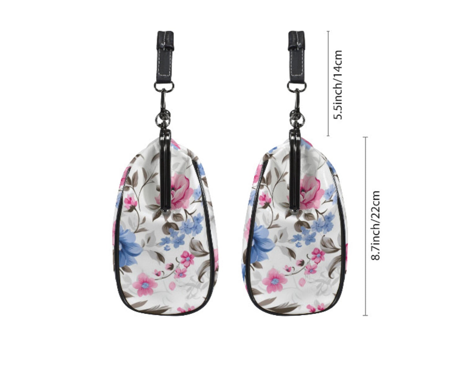 Flowers White Blue Pink Spring Summer Art Shoulder Cross Body Bag Satchel NEW Kisslock