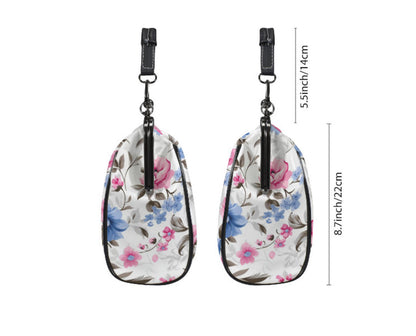 Flowers White Blue Pink Spring Summer Art Shoulder Cross Body Bag Satchel NEW Kisslock