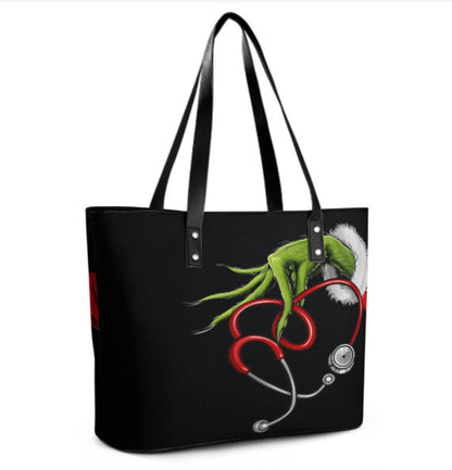 Custom Tote Hand Shoulder Bag 12 X 15  Grinch Doctor Nurse Stethescope Gift  NEW Terrifictrend