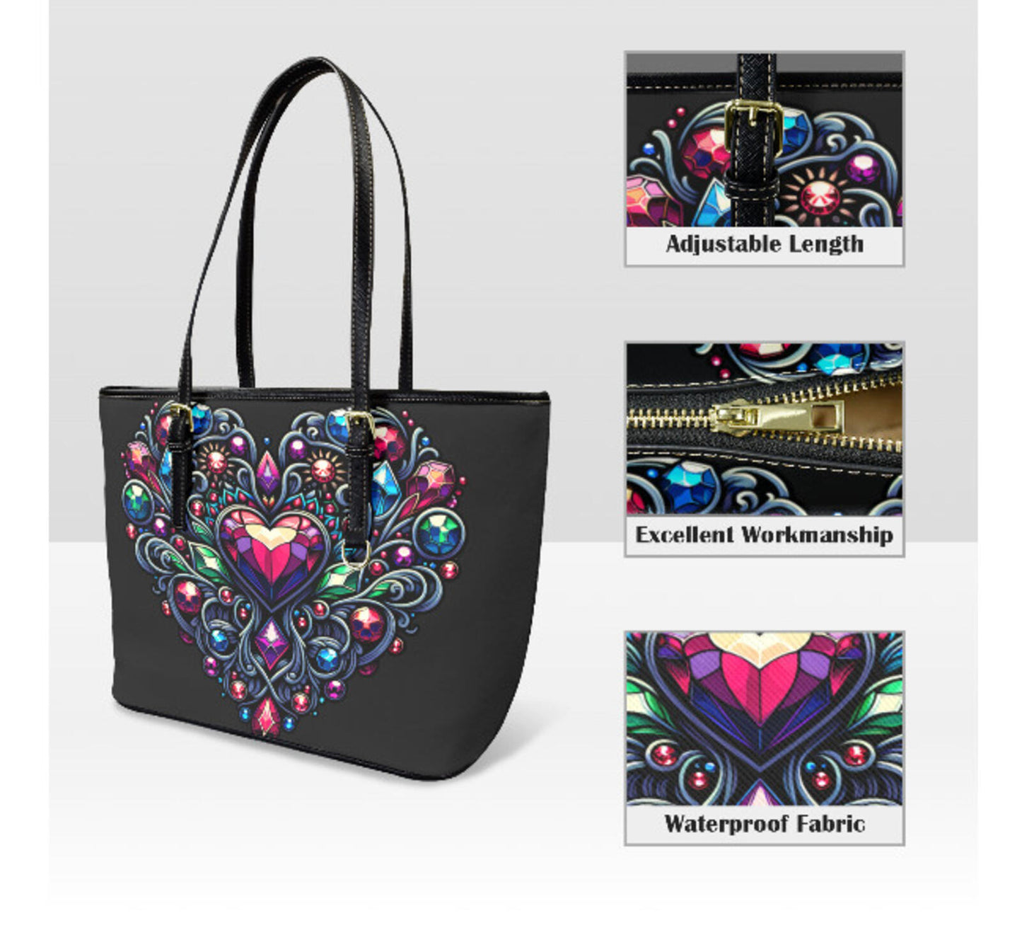 Tote Hand Shoulder Bag 12 X 15 Jewel Tones Gothic Victorian Mother's Day Gift Terrifictrend