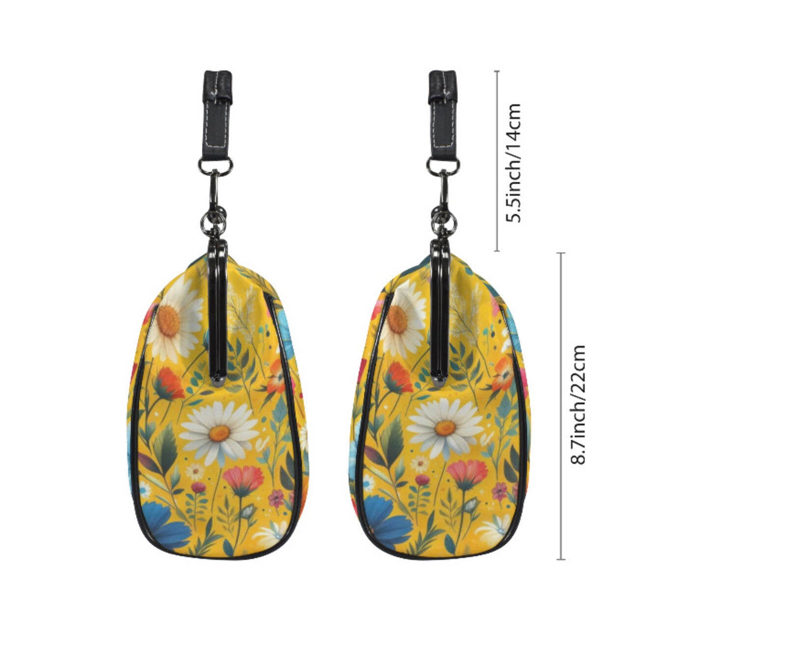 Yellow Floral Flower Art Spring Mother's Day Shoulder Cross Body Bag Satchel NEW Kisslock