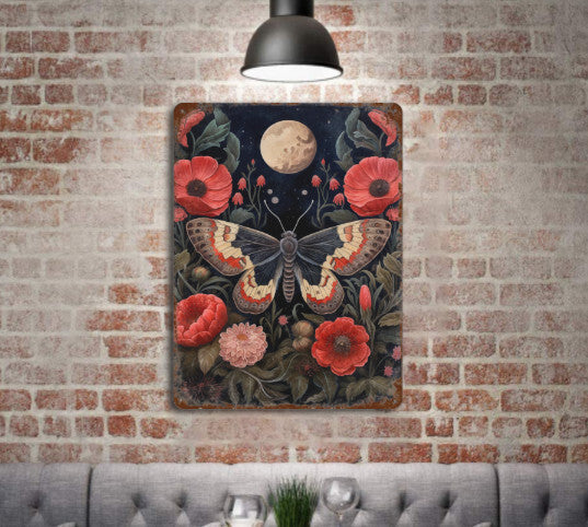 Rustic Gothic Botanical Animals Black Rat Metal Sign Victorian Wall Decor 8 x 12 Unbranded