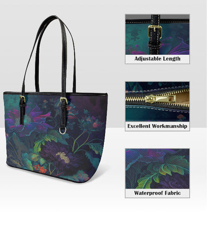 Custom Tote Hand Shoulder Bag 12 X 15 Gothic Victorian Glowing Flowers Mystical Terrifictrend