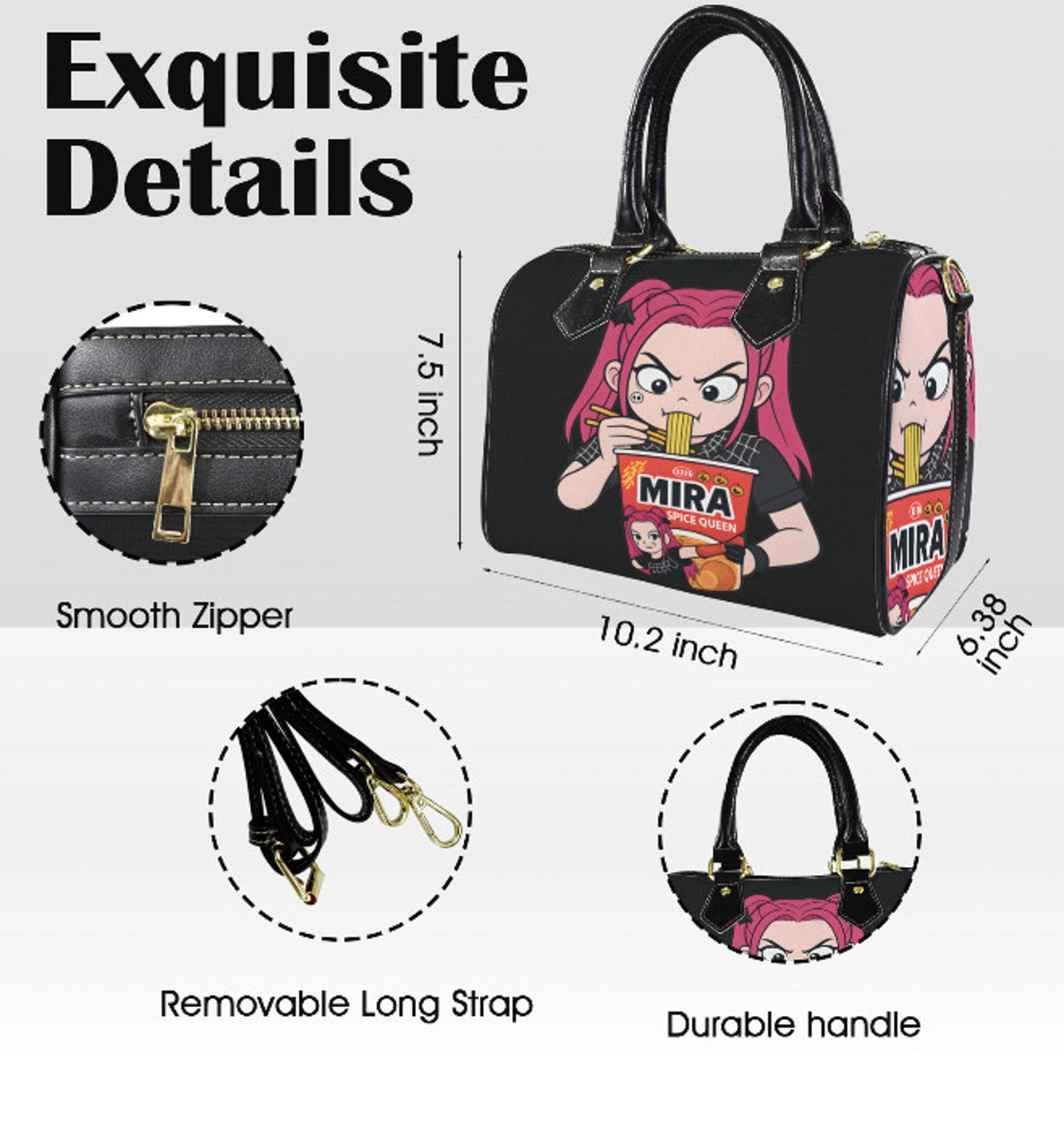 Kpop Demon Hunters Mira Anime Halloween Ramen   Shoulder Cross Body Bag Satchel Kisslock