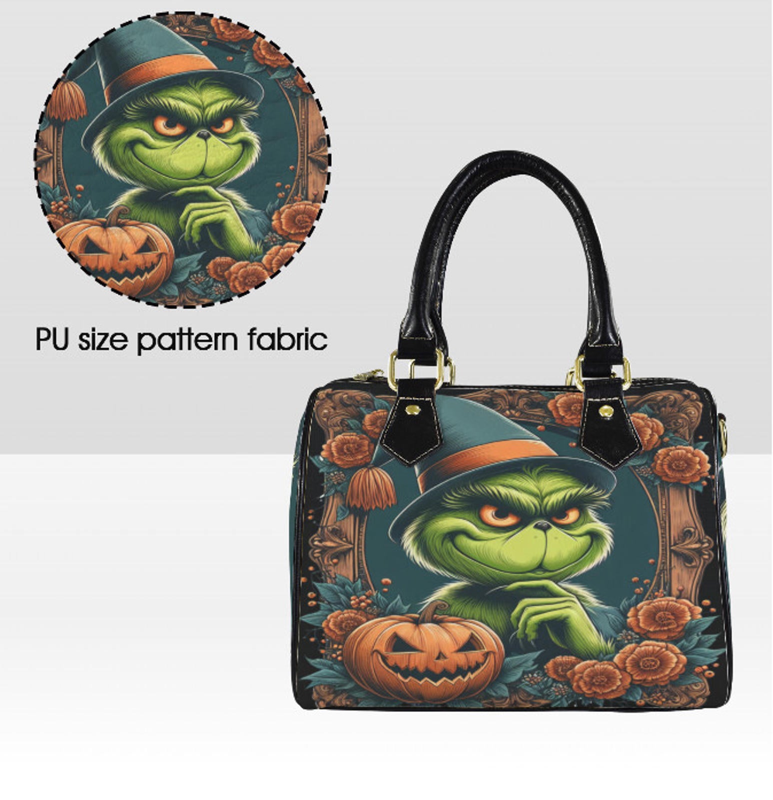 The Grinch Who Stole Christmas Witch Halloween SATCHEL Cross Body Bag 10" x 8" Terrifictrendny