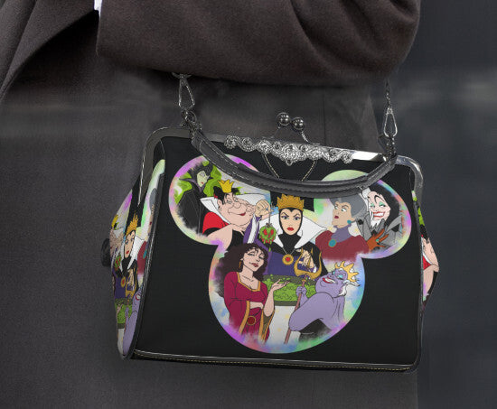 Disney Villains Evil Queen Cruella Halloween Shoulder Cross Body Bag Satchel NEW Kisslock