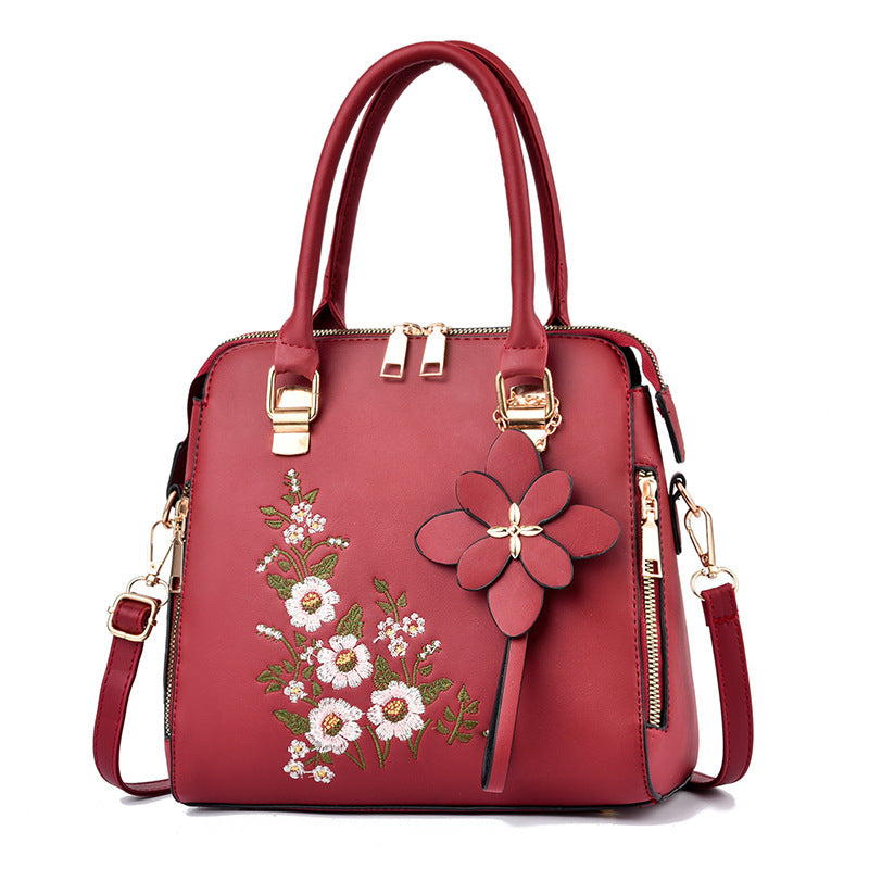 Fashion Flowers Embroidered Handbag Women Shoulder Messenger Bags Cj