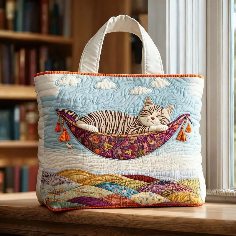 Creative, High-Capacity Tote Bag With Digital Print And Quilted Embroidery Cj