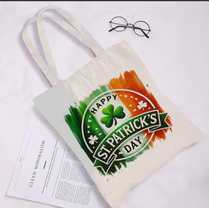 St. Patrick's Day Ireland Irish Flag Shamrock Shoulder Tote Bag 15" X 15" TerrificTrend
