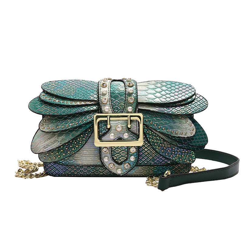 Studded Chain Shoulder Crossbody Bag Cj
