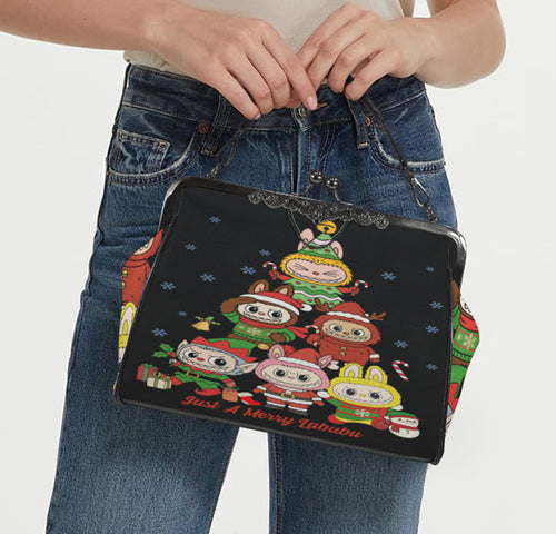LaBubu La Bubu Monster Tree  Christmas Holiday  Shoulder Cross Body Bag Satchel Kisslock