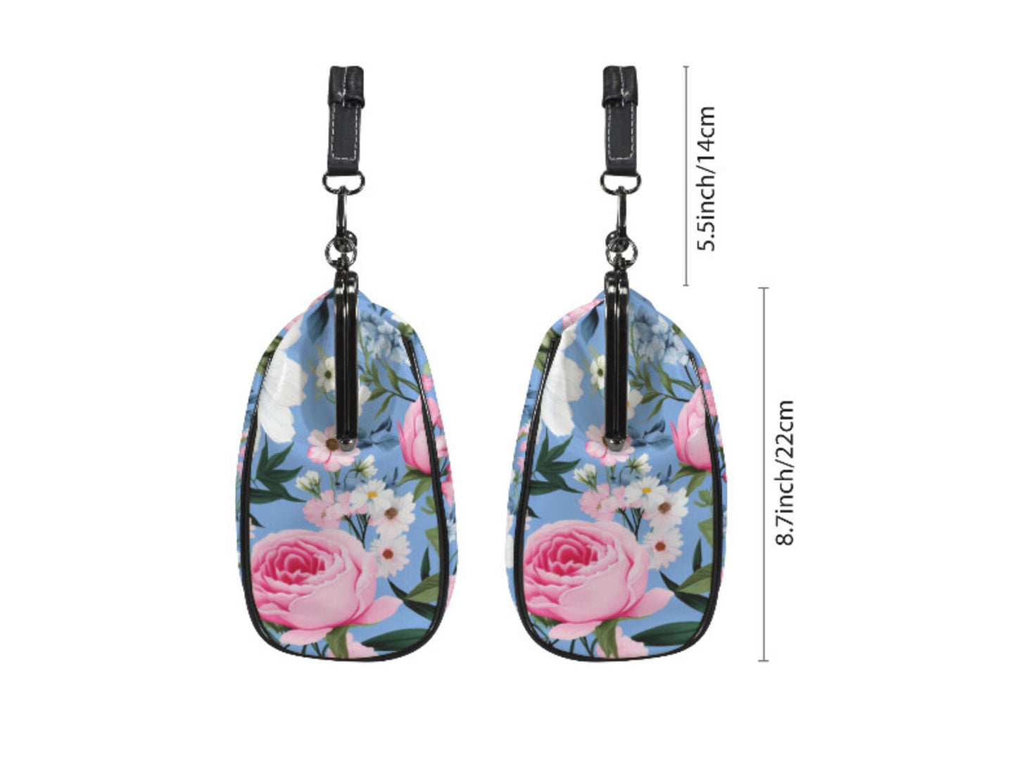 Flowers Blue Blue Pink Spring Summer Art Shoulder Cross Body Bag Satchel NEW Kisslock