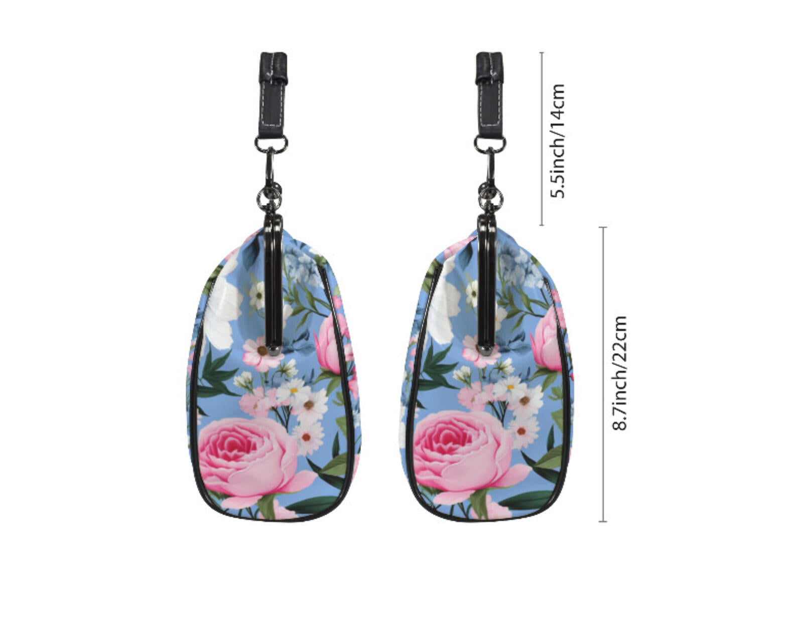 Flowers Blue Blue Pink Spring Summer Art Shoulder Cross Body Bag Satchel NEW Kisslock