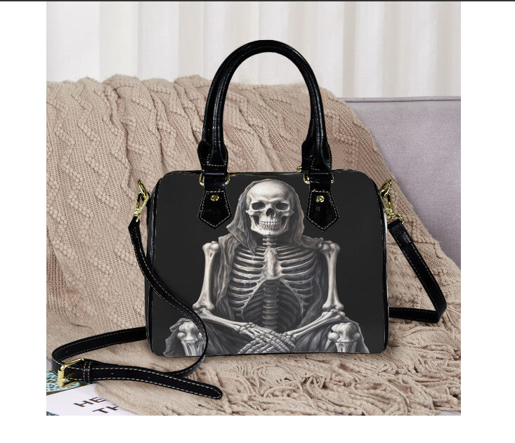 Horror Gothic Halloween Art Creepy Skeleton Shoulder Cross Body Bag Satchel Terrific trend