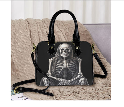 Horror Gothic Halloween Art Creepy Skeleton Shoulder Cross Body Bag Satchel Terrific trend