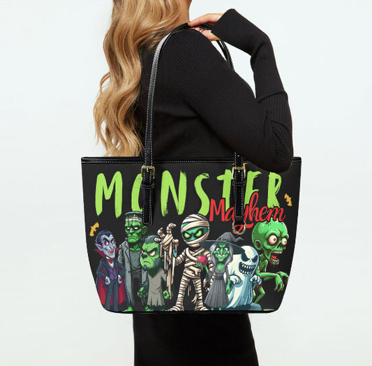 Custom Tote Hand Shoulder Bag 12 X 15 Halloween Monster Mayhem Mummy, Dracula Terrifictrend