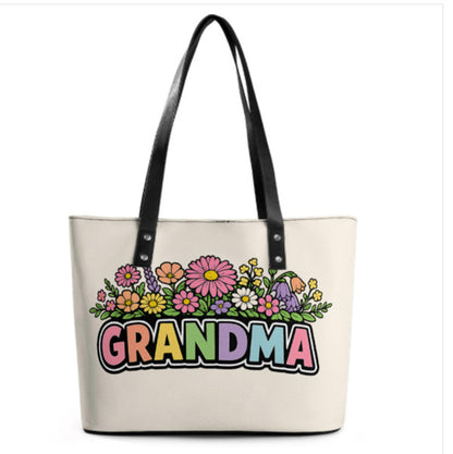 Custom Tote Hand Shoulder Bag 12 X 15 Spring Happy Mothers Day Grandma Flowers Terrifictrend