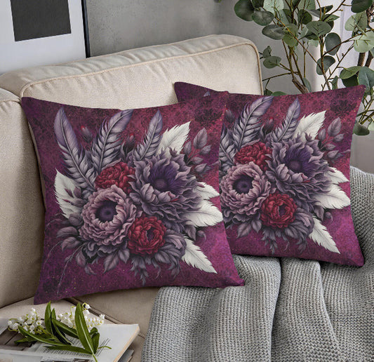 Gothic Damask Purple Bouquet Throw Pillow Cover Halloween Home Decor  18x18 Unbranded