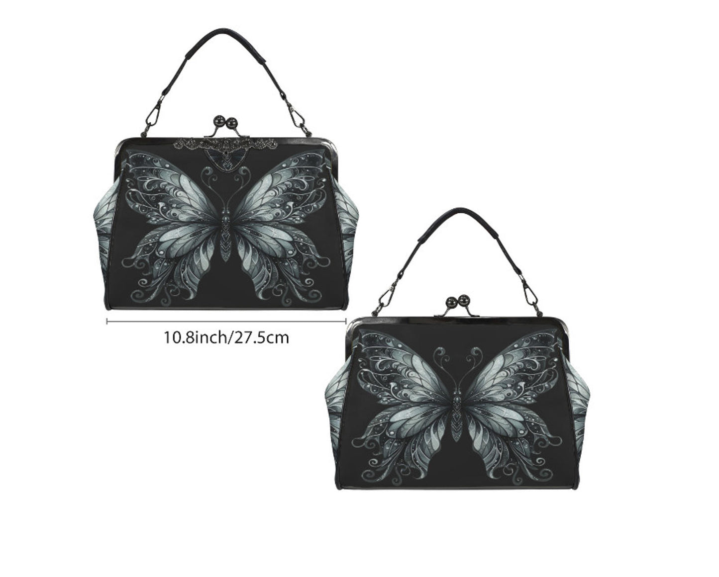 Gothic Mystical Floral Spring Butterfly Art Shoulder Cross Body Bag Satchel NEW Kisslock
