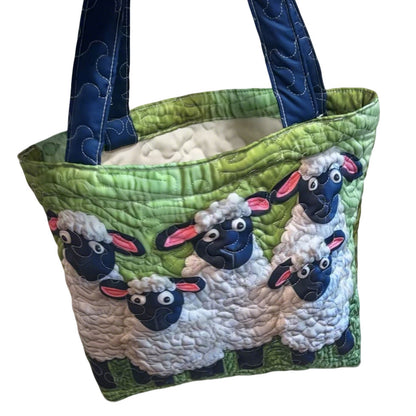 Creative, High-Capacity Tote Bag With Digital Print And Quilted Embroidery Cj