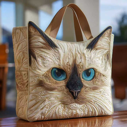 Creative, High-Capacity Tote Bag With Digital Print And Quilted Embroidery Cj