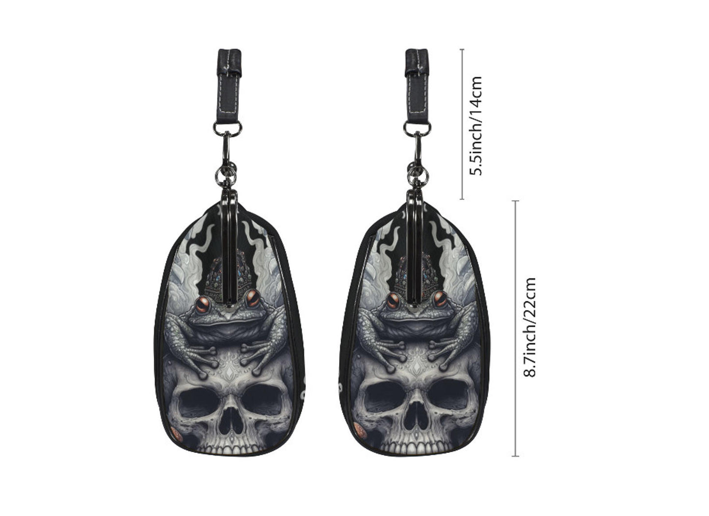 Dark Victorian Gothic Art Skull Toad Frog King Shoulder Cross Body Bag Satchel Kisslock