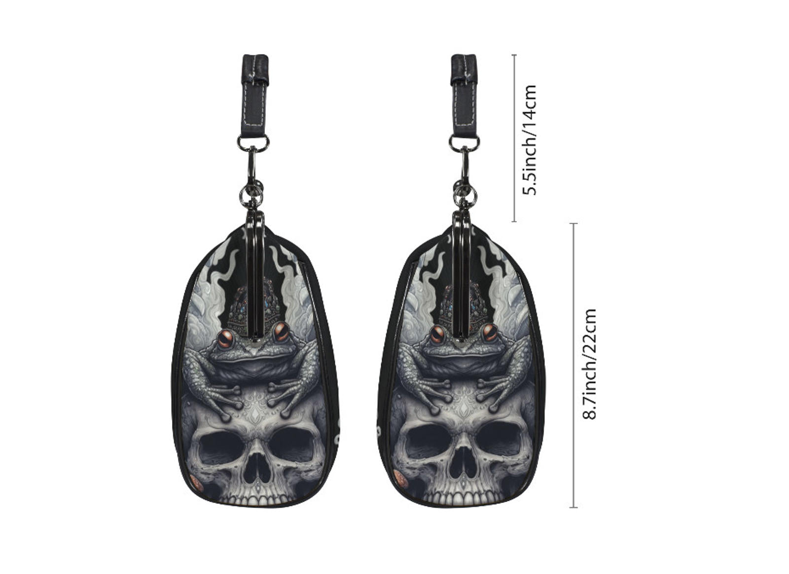 Dark Victorian Gothic Art Skull Toad Frog King Shoulder Cross Body Bag Satchel Kisslock