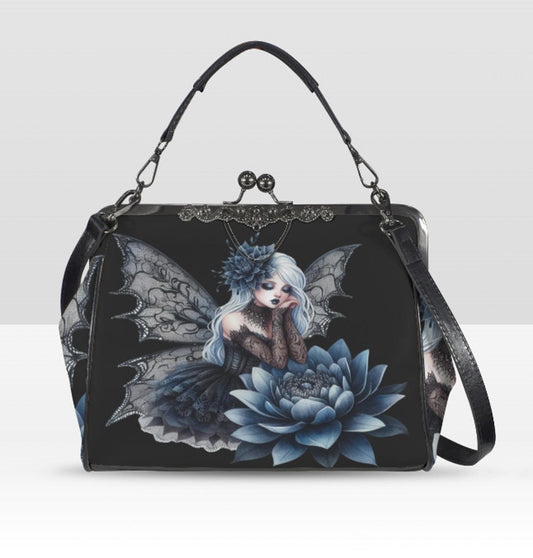 Gothic Mystical Floral Spring Fairy  Art Shoulder Cross Body Bag Satchel NEW Kisslock