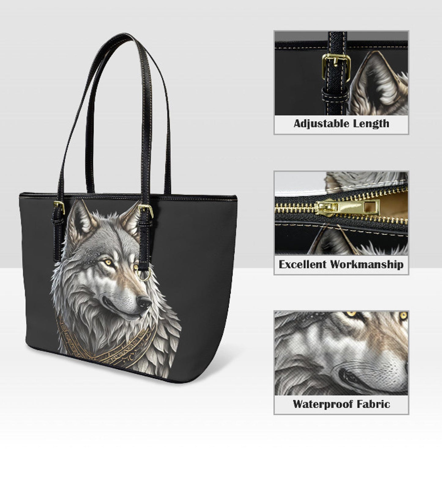 Custom Tote Hand Shoulder Bag 12 X 15 Gothic Victorian Wolf Great Gift New Terrifictrend