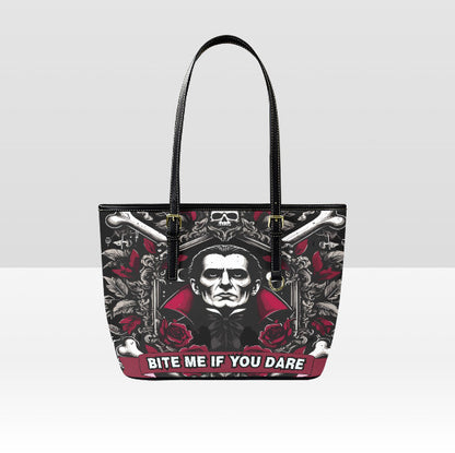 Custom Tote Hand Shoulder Bag 12 X 15 Halloween Bite Me if You Dare Dracula Terrifictrend