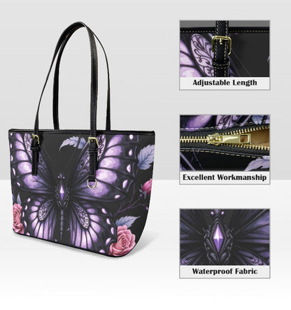 Custom Tote Hand Shoulder Bag 12 X 15 Happy Mothers Day Gothic Purple Butterfly Terrifictrend
