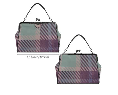Lavender Purple Sage Plaid Print Shoulder Cross Body Bag Satchel Holiday Gift terrifictrend
