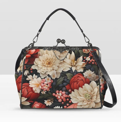 Winter Red White Pink Flowers Shoulder Cross Body Bag Satchel Christmas Gift terrifictrend