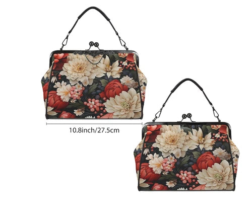 Winter Red White Pink Flowers Shoulder Cross Body Bag Satchel Christmas Gift terrifictrend