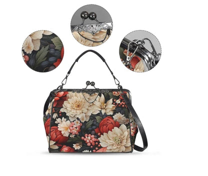 Winter Red White Pink Flowers Shoulder Cross Body Bag Satchel Christmas Gift terrifictrend