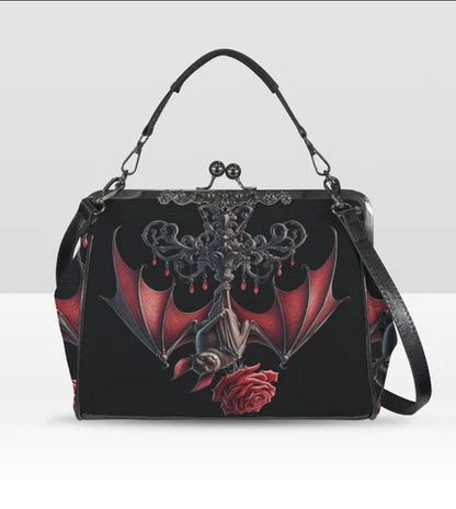 Dark Victorian Gothic Swan Black Bird Raven Moon Shoulder Cross Body Bag Satchel terrifictrend